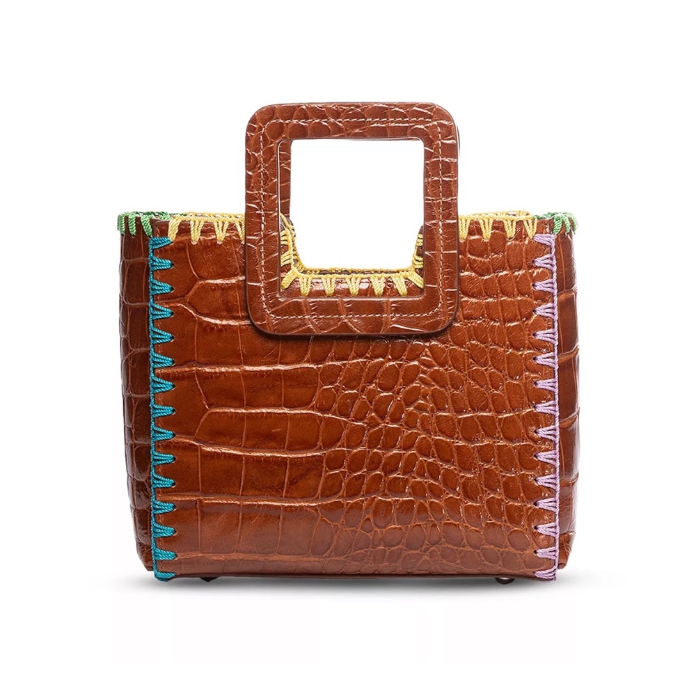 STAUD Shirley Mini Embossed Leather Handbag